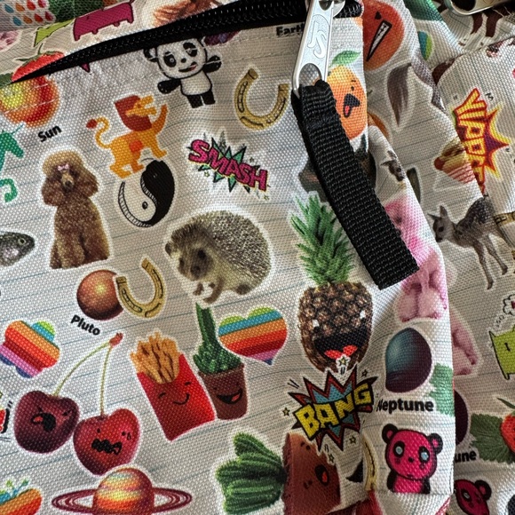 JanSport White Cream Backpack with Food/Animal/Fun Print - Picture 6 of 6